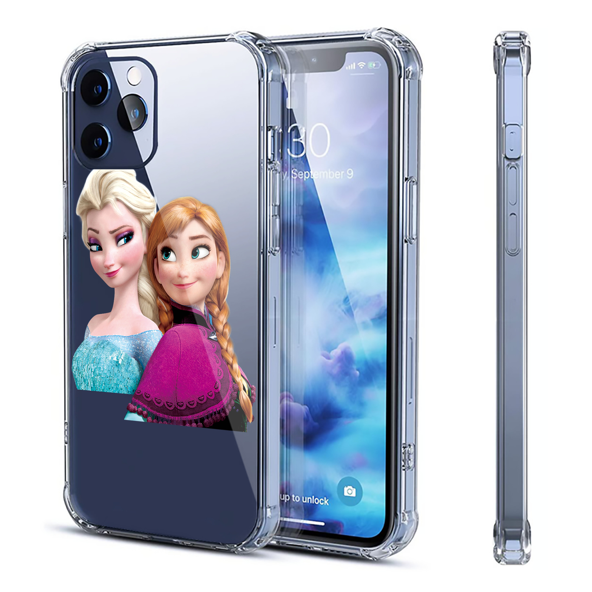（画像用） アナと雪の女王 アンナ エルサ Frozen Anna Elsa 【iPhone 12シリーズ対応】透明スマホケース（クリアソフトケース）